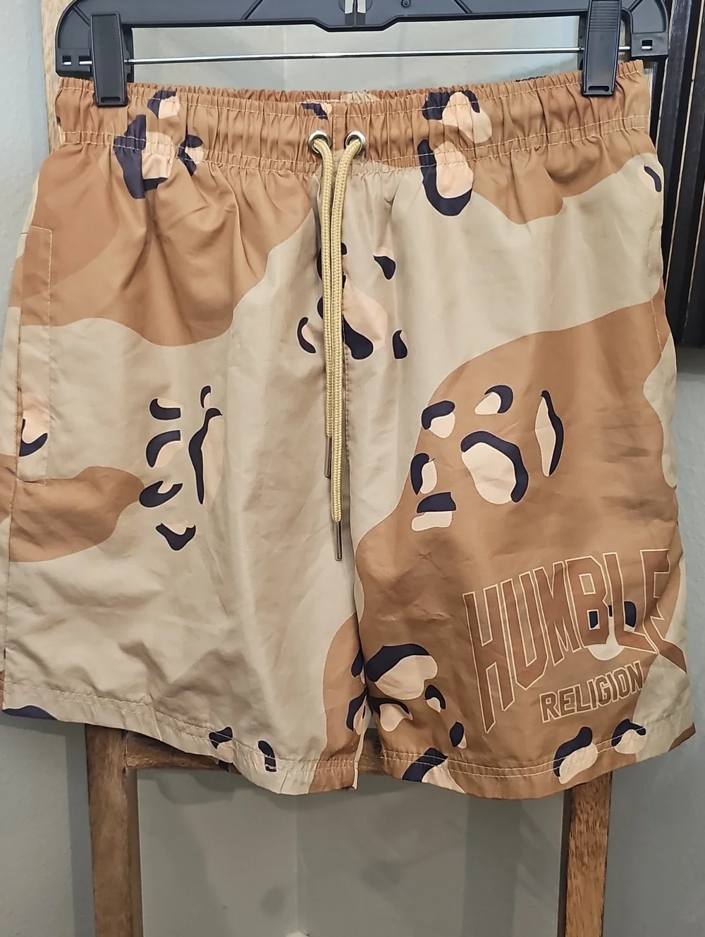Men’s Tan Camo Swim Shorts Board Shorts Training Shorts Humble Religion